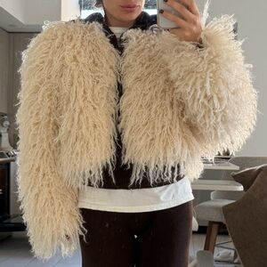 Zara Cream Teddy Jacket